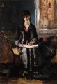 ベルギーの画家 アルフレッド・スティーブンスの若い女性の肖像画